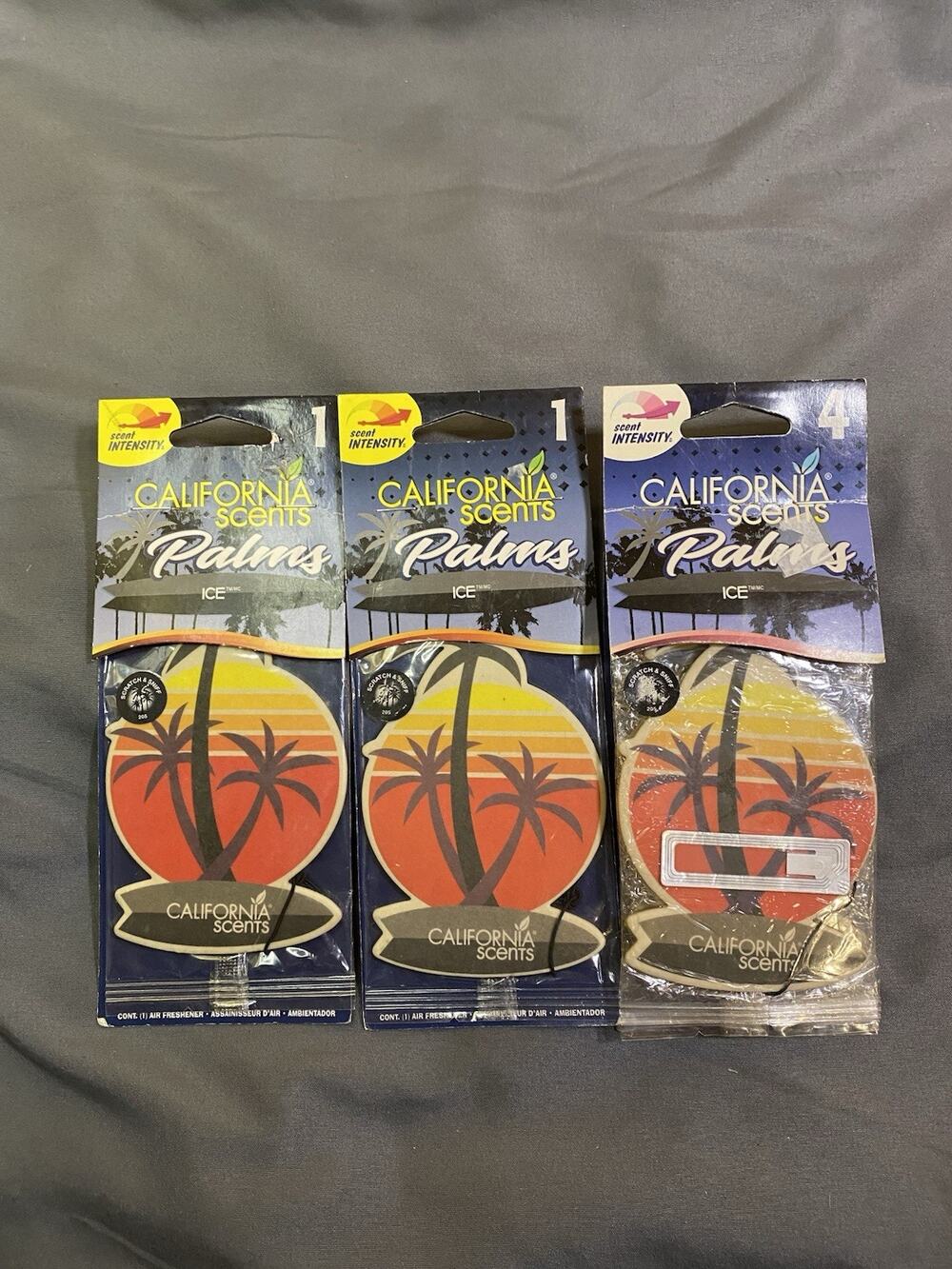 California Scents Palms Ice Hanging Car Air Freshener Total Of 6
